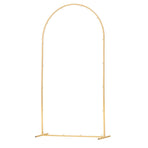 Arch Backdrop Stand, 2.2 x 1.2 m, Stable Structure, Easy Assembly, 1 Set Gold Metal Arch Backdrop Stand for Wedding, Birthday Party, Graduation, Holiday Celebration, and Ceremony Decoration