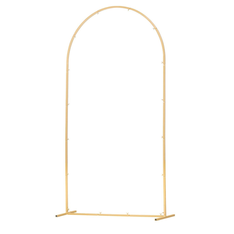 Arch Backdrop Stand, 2.2 x 1.2 m, Stable Structure, Easy Assembly, 1 Set Gold Metal Arch Backdrop Stand for Wedding, Birthday Party, Graduation, Holiday Celebration, and Ceremony Decoration