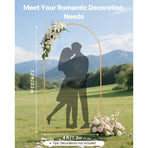 Arch Backdrop Stand, 2.2 x 1.2 m, Stable Structure, Easy Assembly, 1 Set Gold Metal Arch Backdrop Stand for Wedding, Birthday Party, Graduation, Holiday Celebration, and Ceremony Decoration