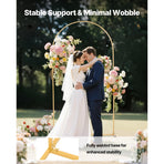 Arch Backdrop Stand, 2.2 x 1.2 m, Stable Structure, Easy Assembly, 1 Set Gold Metal Arch Backdrop Stand for Wedding, Birthday Party, Graduation, Holiday Celebration, and Ceremony Decoration