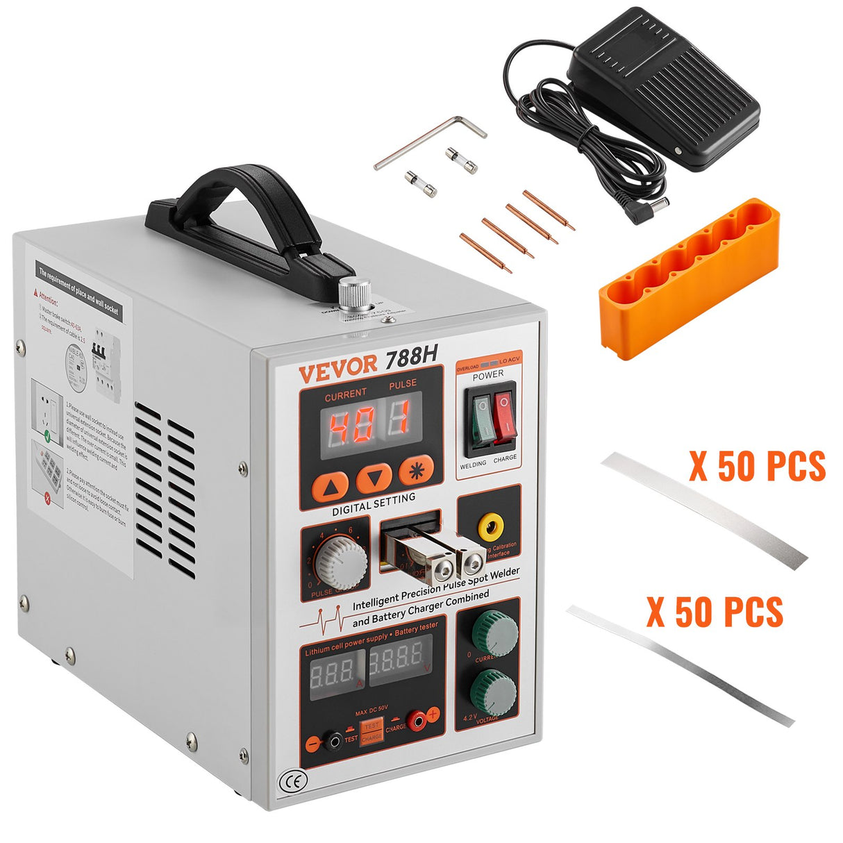 VEVOR Battery Spot Welder 788H Pulse Welder & Battery Charger 2 Welding Modes