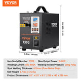 VEVOR Spot Welder, 737G Pulse Spot Welder, Portable High-Power Welding Machine Soldering Station with 2 Welding Modes and LED Lighting for 0.12mm Pure