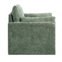 Green Accent Chair, Modern Upholstered Accent Chair with Armrests, Cloth Arm Chairs with Thick Cushion and Arched Backrest, Single Fabric Armchair for Living Room, Bedroom, Study, Office