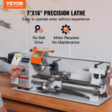 VEVOR Mini Metal Lathe Machine, 180 x 400 mm, 800W Precision Benchtop Power Metal Lathe, 150-2500 RPM Continuously Variable Speed, with 3-jaw Metal