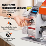 VEVOR Mini Metal Lathe Machine, 180 x 400 mm, 800W Precision Benchtop Power Metal Lathe, 150-2500 RPM Continuously Variable Speed, with 3-jaw Metal Chuck Tool Box for Processing Precision Parts - Top-Down View