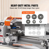 VEVOR Mini Metal Lathe Machine, 180 x 400 mm, 800W Precision Benchtop Power Metal Lathe, 150-2500 RPM Continuously Variable Speed, with 3-jaw Metal