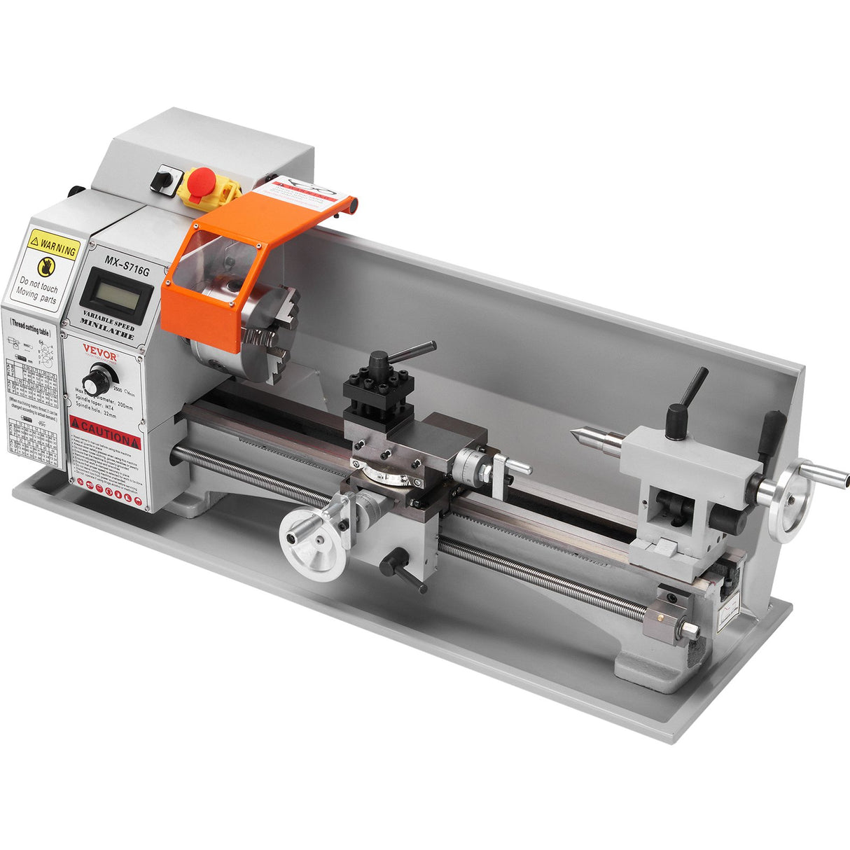 VEVOR Mini Metal Lathe Machine, 180 x 400 mm, 800W Precision Benchtop Power Metal Lathe, 150-2500 RPM Continuously Variable Speed, with 3-jaw Metal Chuck Tool Box for Processing Precision Parts