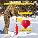 VEVOR Ice Drill Auger, 8" Diameter Nylon Ice Auger, 39" Length Ice Auger Bit,Auger Drill with 11.8" Extension Rod,Auger Bit with Drill Adapter,Top