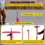 VEVOR Ice Drill Auger, 8" Diameter Nylon Ice Auger, 39" Length Ice Auger Bit,Auger Drill with 11.8" Extension Rod,Auger Bit with Drill Adapter,Top