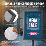 VEVOR Pedestal Sign Holder Adjustable Poster Stand 11 x 17 Inch Metal Base - 45-Degree Angle