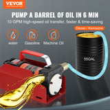 VEVOR Fuel Transfer Pump, 12V DC, 10 GPM, 8 m Lift, Portable Electric Diesel Transfer Extractor Pump
