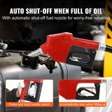 VEVOR Fuel Transfer Pump, 12V DC, 10 GPM, 8 m Lift, Portable Electric Diesel Transfer Extractor Pump Kit with Automatic Shut-off Nozzle, Delivery & Suction Hose for Diesel, Kerosene, Transformer Oil - Top-Down View