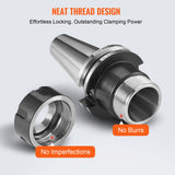 VEVOR CAT40 Collet Holder ER 16/32 Collet Set, 35 PCs, SLN FMB ER16/32 APU Tool Holders Spring Steel Collet Chucks with 10 Pull Studs and 3 Wrenches, for Milling Machine Drill Presses Boring Machine - Top-Down View
