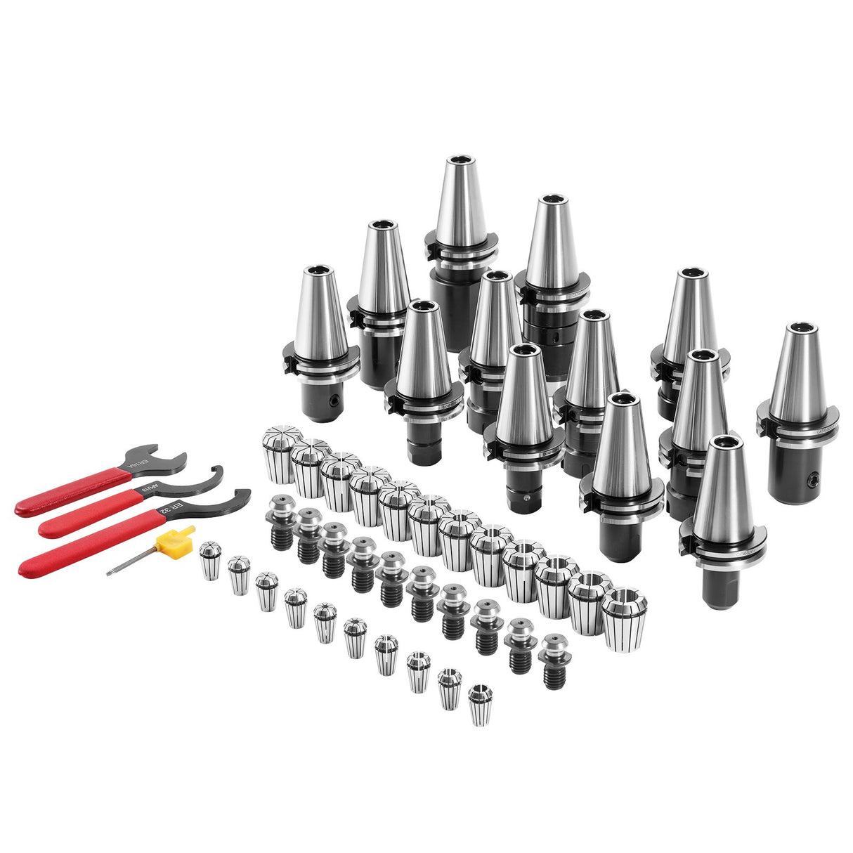 VEVOR CAT40 Collet Holder ER 16/32 Collet Set, 35 PCs, SLN FMB ER16/32 APU Tool Holders Spring Steel Collet Chucks with 10 Pull Studs and 3 Wrenches,