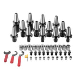 VEVOR CAT40 Collet Holder ER 16/32 Collet Set, 35 PCs, SLN FMB ER16/32 APU Tool Holders Spring Steel Collet Chucks with 10 Pull Studs and 3 Wrenches,