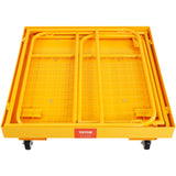 VEVOR Forklift Safety Cage, 544 kg Load Capacity, 92 x 92 cm Folding Forklift Work Platform with Lockable Swivel Wheels, Drain Hole, and Device Chain, Holds 1 to 2 Adults, Perfect for Aerial Work