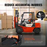 VEVOR Universal Forklift Seat Wrap-around Forklift Seat Adjustable Back Seatbelt - 45-Degree Angle