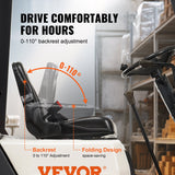 VEVOR Universal Forklift Seat, Fold Down Tractor Seat with Adjustable Angle Back, Micro Switch and Retractable Seatbelt, 16-34 cm Slot Forklift Seat for Tractor Loader Excavator