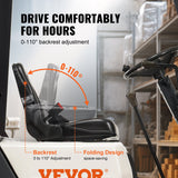 VEVOR Universal Forklift Seat, Fold Down Tractor Seat with Adjustable Angle Back, Micro Switch and Retractable Seatbelt, 16-34 cm Slot Forklift Seat for Tractor Loader Excavator - Side View