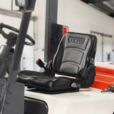 VEVOR Universal Forklift Seat, Fold Down Tractor Seat with Adjustable Angle Back, Micro Switch and Retractable Seatbelt, 16-34 cm Slot Forklift Seat for Tractor Loader Excavator - Low Angle