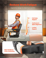 VEVOR Universal Forklift Seat Fold Down Tractor Suspension Seat Adjustable Back - Side View