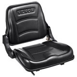 VEVOR Universal Forklift Seat, Fold Down Tractor Seat with Adjustable Angle Back and Micro Switch, 16-34 cm Extended Slot Comfortable Forklift Seat