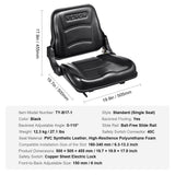 VEVOR Universal Forklift Seat, Fold Down Tractor Seat with Adjustable Angle Back and Micro Switch, 16-34 cm Extended Slot Comfortable Forklift Seat