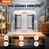 VEVOR Universal Forklift Seat, Fold Down Tractor Seat with Adjustable Angle Back, Micro Switch, Seatbelt and Armrests, 16-34 cm Slot Tractor Seat for Tractor Loader Excavator - Front View