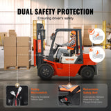 VEVOR Universal Forklift Seat, Fold Down Tractor Seat with Adjustable Angle Back, Micro Switch, Seatbelt and Armrests, 16-34 cm Slot Tractor Seat for Tractor Loader Excavator