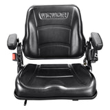 VEVOR Universal Forklift Seat, Fold Down Tractor Seat with Adjustable Angle Back, Micro Switch, Seatbelt and Armrests, 16-34 cm Slot Tractor Seat for Tractor Loader Excavator