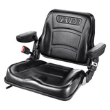 VEVOR Universal Forklift Seat, Fold Down Tractor Seat with Adjustable Angle Back, Micro Switch, Seatbelt and Armrests, 16-34 cm Slot Tractor Seat for Tractor Loader Excavator