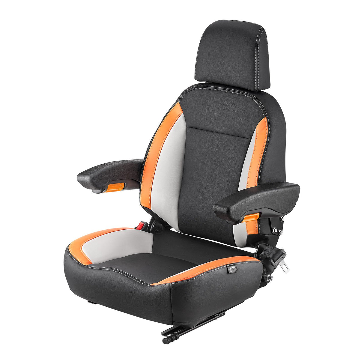VEVOR Forklift Seat Mower Tractor Seat Adjustable Back Seatbelt & Headrest