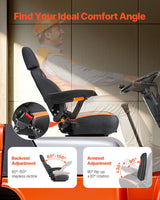 VEVOR Forklift Seat Mower Tractor Seat Adjustable Back Seatbelt & Headrest