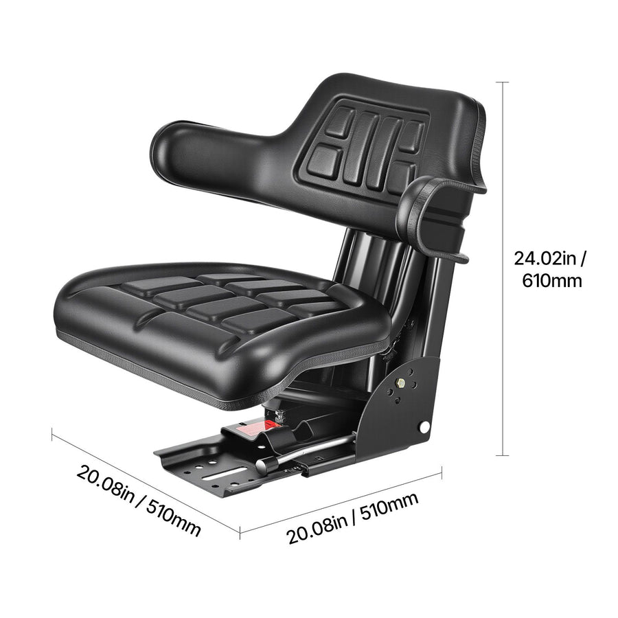 Universal Forklift Seat, Waterproof Tractor Suspension Seat with Adjustable Back, Secure Tractor Seat with Micro Switch, Widely Compatible Seat for Skid Loader Bulldozer