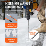 VEVOR Driveway Markers, 30 PCS 121.5cm, 0.78cm Diameter, Orange Fiberglass Poles Snow Stakes with Reflective Tape, 30cm Steel Drill Bit & Protection Gloves for Parking Lots, Walkways Easy Visibility - Side View