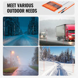 VEVOR Driveway Markers, 30 PCS 121.5cm, 0.78cm Diameter, Orange Fiberglass Poles Snow Stakes with Reflective Tape, 30cm Steel Drill Bit & Protection Gloves for Parking Lots, Walkways Easy Visibility - Rear View