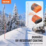 VEVOR Driveway Markers, 50 PCS 121.5 cm, 0.78 cm Diameter Orange Fiberglass Poles Snow Stakes with Reflective Tape, 30 cm Steel Drill Bit & Protection Gloves for Parking Lots, Walkways Easy Visibility