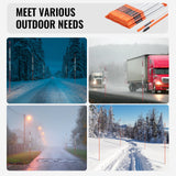 VEVOR Driveway Markers, 50 PCS 121.5 cm, 0.78 cm Diameter Orange Fiberglass Poles Snow Stakes with Reflective Tape, 30 cm Steel Drill Bit & Protection Gloves for Parking Lots, Walkways Easy Visibility - Rear View