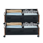 Under Bed Storage with Wheels, 650 x 460 x 180 mm Underbed Containers, Underbed Shoes Organizer with Lockable Wheels, Rolling Under the Bed Storage Bins for Clothes, Shoes, Blankets, 2 Pack