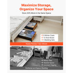 Under Bed Storage with Wheels, 650 x 460 x 180 mm Underbed Containers, Underbed Shoes Organizer with Lockable Wheels, Rolling Under the Bed Storage Bins for Clothes, Shoes, Blankets, 2 Pack