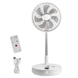 VEVOR 12 Inch Foldable Oscillating Standing Fan with Remote Control, 4 Speed Adjustable Portable Desk Quiet Fan, 7200mah Rechargeable USB Small Fan, Folded Rotating Floor Fan for Bedroom Office Travel - Extra Image