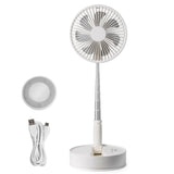 VEVOR 8 Inch Foldable Oscillating Standing Fan with Remote Control, 4 Speed Adjustable Portable Desk Quiet Fan, 7200mah Rechargeable USB Small Fan,