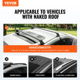 VEVOR Universal Roof Rack Crossbar for Naked Roof Vehicle Aluminum with Lock - Front View