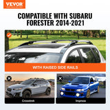 VEVOR Roof Rack Crossbar for Subaru Forester 2014-2022 Crossbars Aluminum 2 PCS - Front View