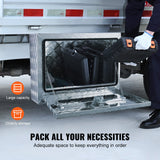 VEVOR Underbody Truck Box, 24"?14"?16" Pickup Storage Box, Heavy Duty Aluminum Diamond Plate Tool Box with Lock and Keys, Waterproof Trailer Storage