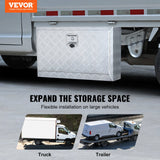 VEVOR Underbody Truck Box, 30"?14"?16" Pickup Storage Box, Heavy Duty Aluminum Diamond Plate Tool Box with Lock and Keys, Waterproof Trailer Storage