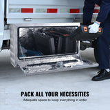 VEVOR Underbody Truck Box, 30"?14"?16" Pickup Storage Box, Heavy Duty Aluminum Diamond Plate Tool Box with Lock and Keys, Waterproof Trailer Storage