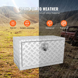 VEVOR Underbody Truck Box, 30"?14"?16" Pickup Storage Box, Heavy Duty Aluminum Diamond Plate Tool Box with Lock and Keys, Waterproof Trailer Storage