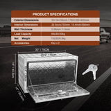 VEVOR Underbody Truck Box, 30"?14"?16" Pickup Storage Box, Heavy Duty Aluminum Diamond Plate Tool Box with Lock and Keys, Waterproof Trailer Storage