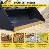 VEVOR Bucket Cutting Edge, 213x15x1.9 Bucket Edge, Weld-on and Bolt-on Advanced Cutting Edge, 16Mn Carbon-manganese Steel Loader Cutting Edge, Skid Steer Cutting Edge with Paint for Excavator and Load - Front View